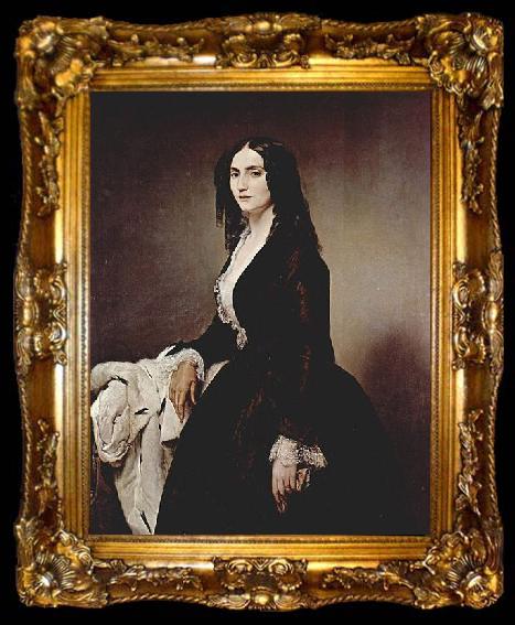 framed  Francesco Hayez Portrat der Matilde Juva-Branca, ta009-2